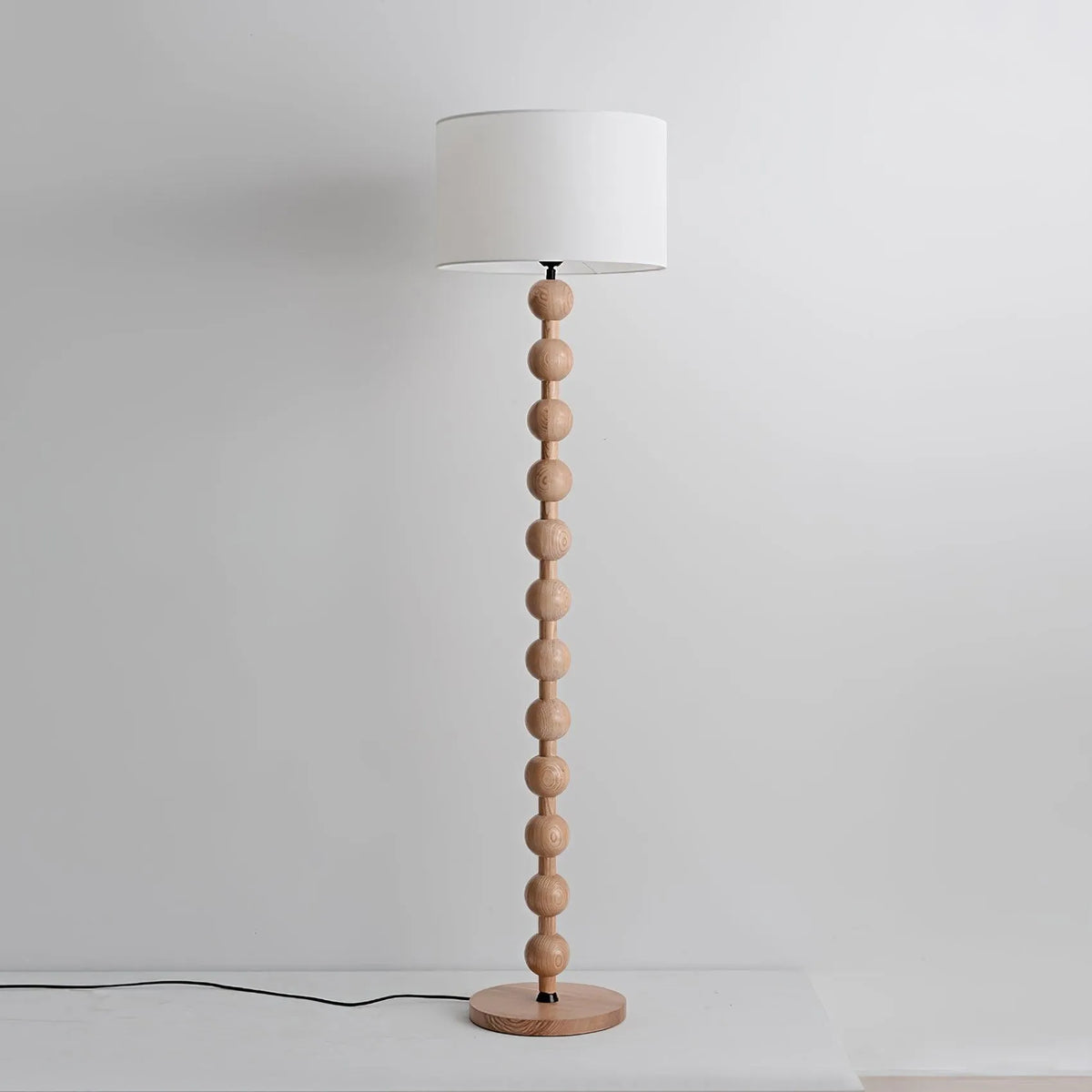 Avainae Modern Sculptural Wood Sphere Floor Lamp