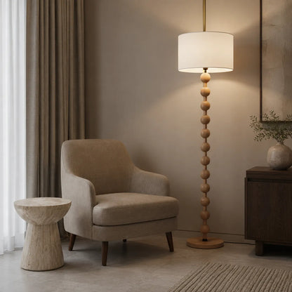 Avainae Sculptural Wood Sphere Floor Lamp