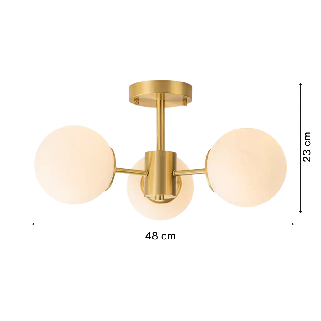 Sculptural Sputnik Glass Globe Semi Flush Ceiling Light