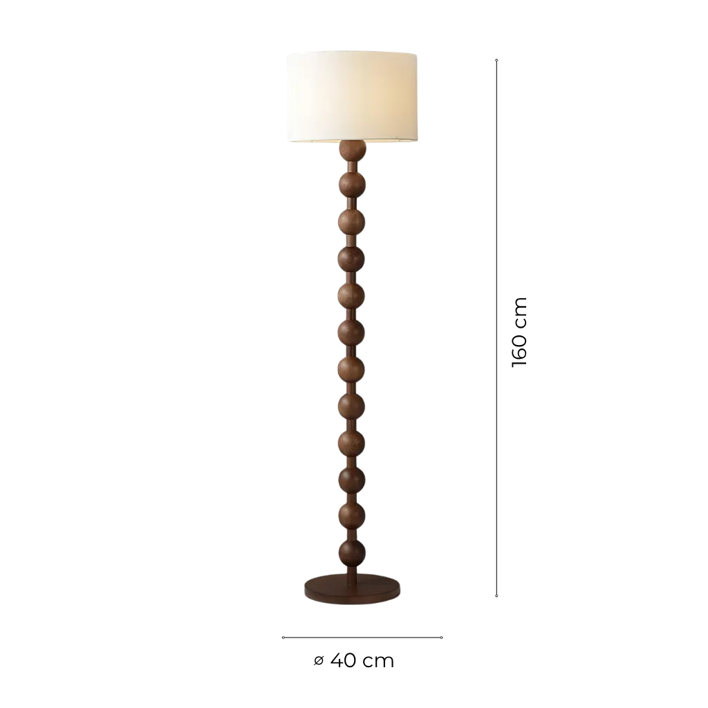 Avainae Sculptural Wood Sphere Floor Lamp