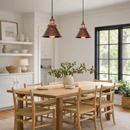Single Rustic Copper Farmhouse Pendant