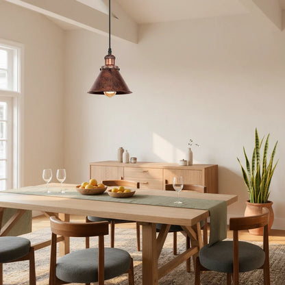 Single Rustic Copper Farmhouse Pendant
