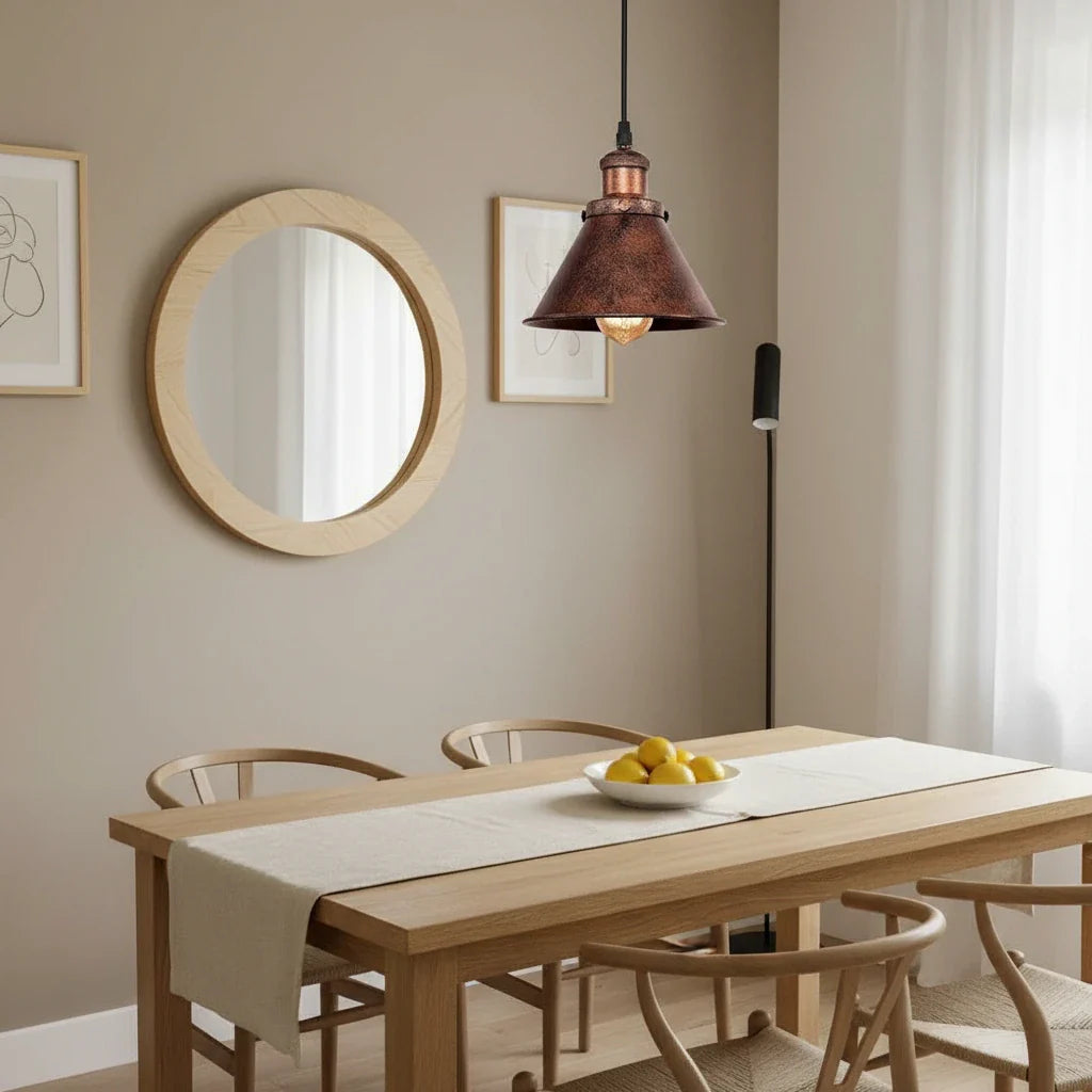 Single Rustic Copper Farmhouse Pendant
