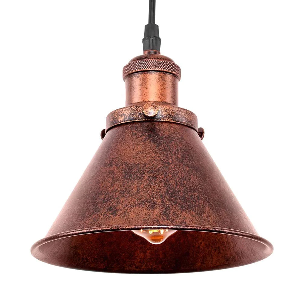 Single Rustic Copper Farmhouse Pendant