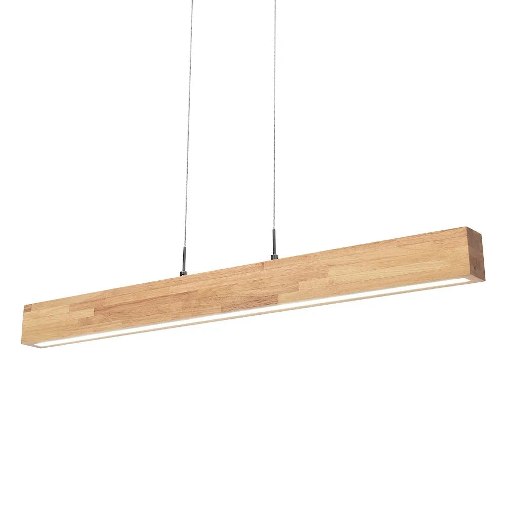 Leonie Minimalist Wood Linear Dimmable LED Pendant Light