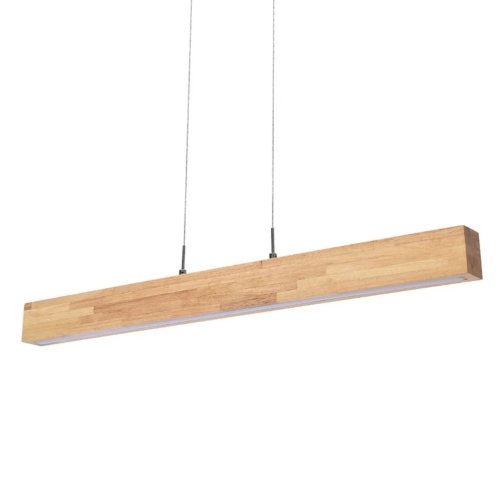 Leonie Minimalist Wood Linear Dimmable LED Pendant Light