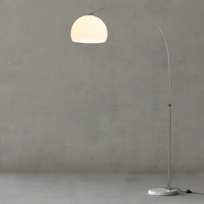 Sneedville Modern Arched Marble & Steel Floor Lamp
