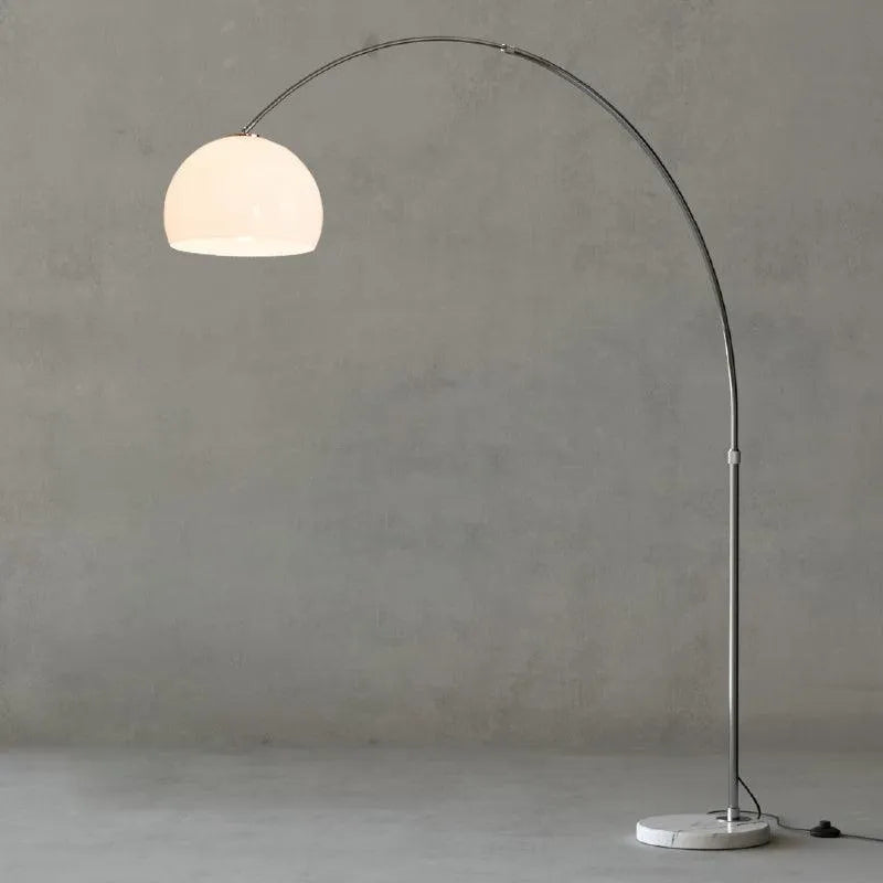 Sneedville Modern Arched Marble & Steel Floor Lamp
