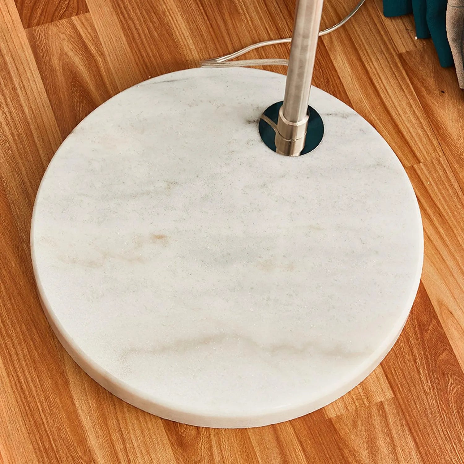 Sneedville Modern Arched Marble & Steel Floor Lamp