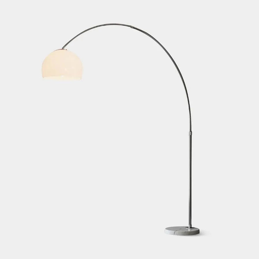 Sneedville Modern Arched Marble & Steel Floor Lamp