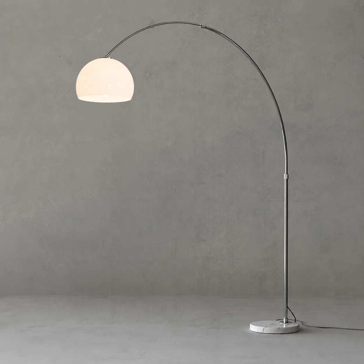 Sneedville Modern Arched Marble & Steel Floor Lamp