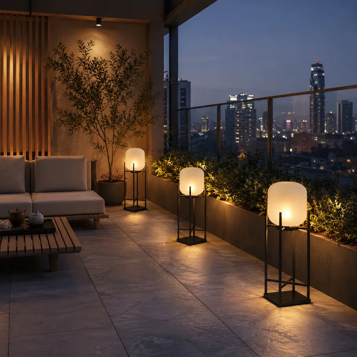 Zora IP65 Solar LED Outdoor Lantern Floor Lamp