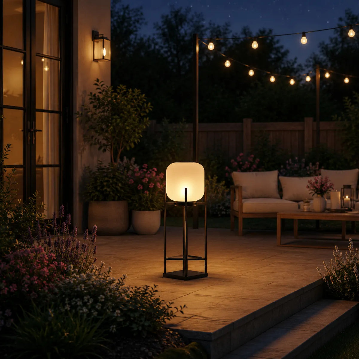 Zora IP65 Solar LED Outdoor Lantern Floor Lamp