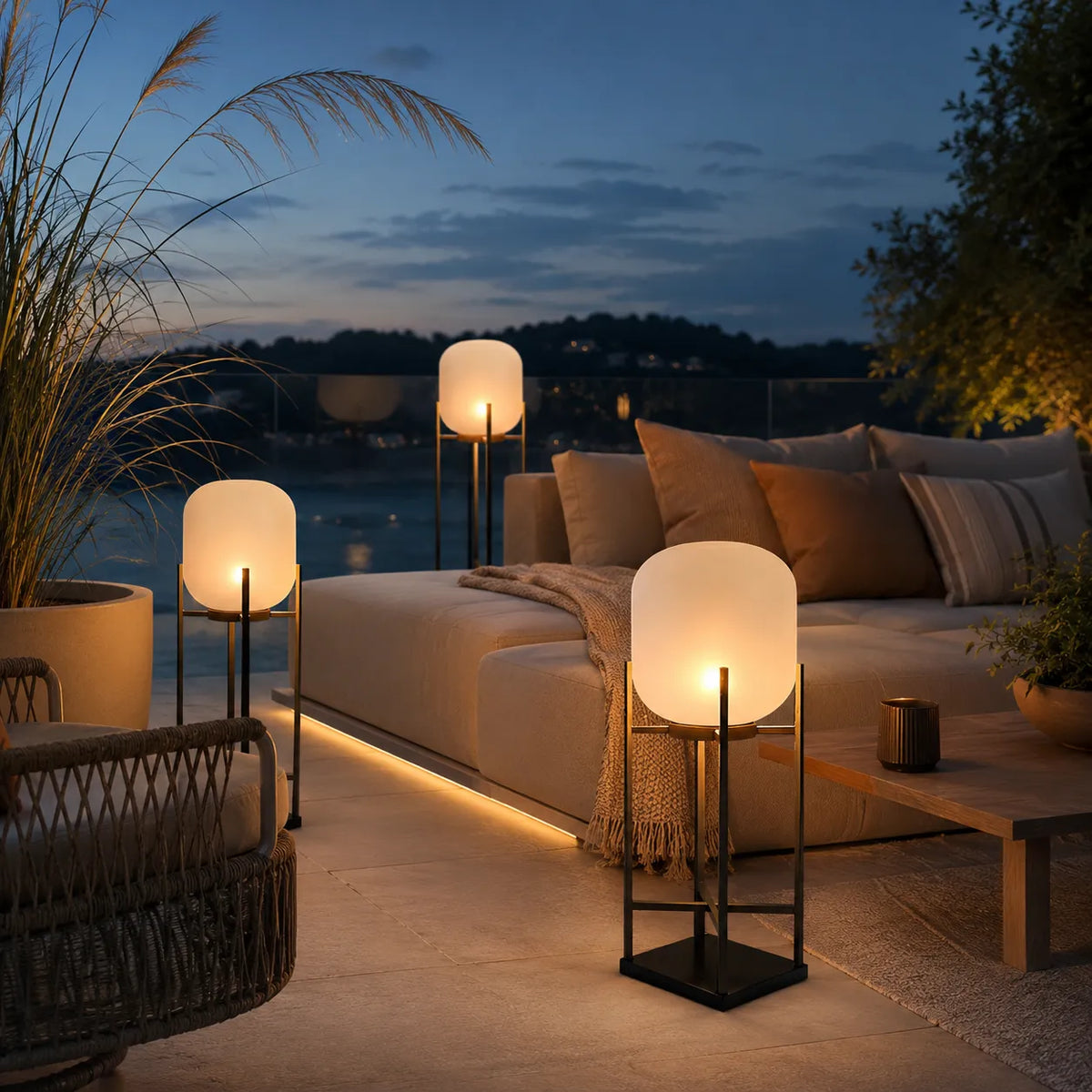 Zora IP65 Solar LED Outdoor Lantern Floor Lamp