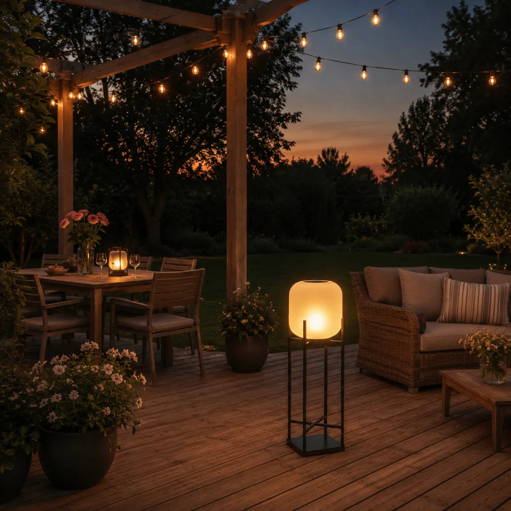 Zora IP65 Solar LED Outdoor Lantern Floor Lamp