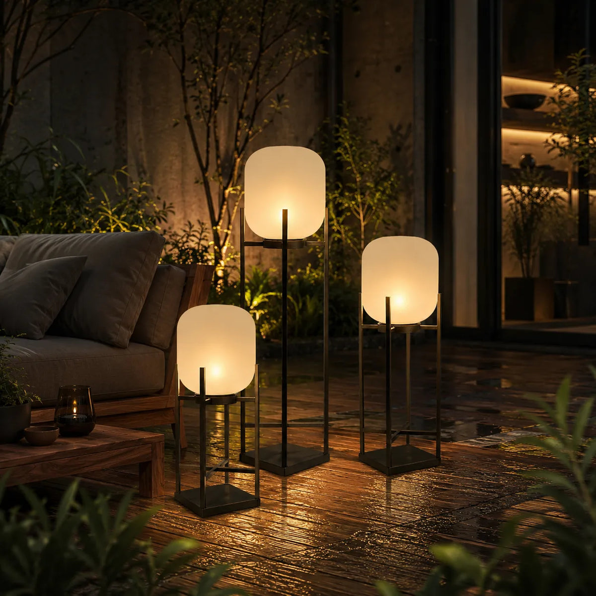 Zora IP65 Solar LED Outdoor Lantern Floor Lamp