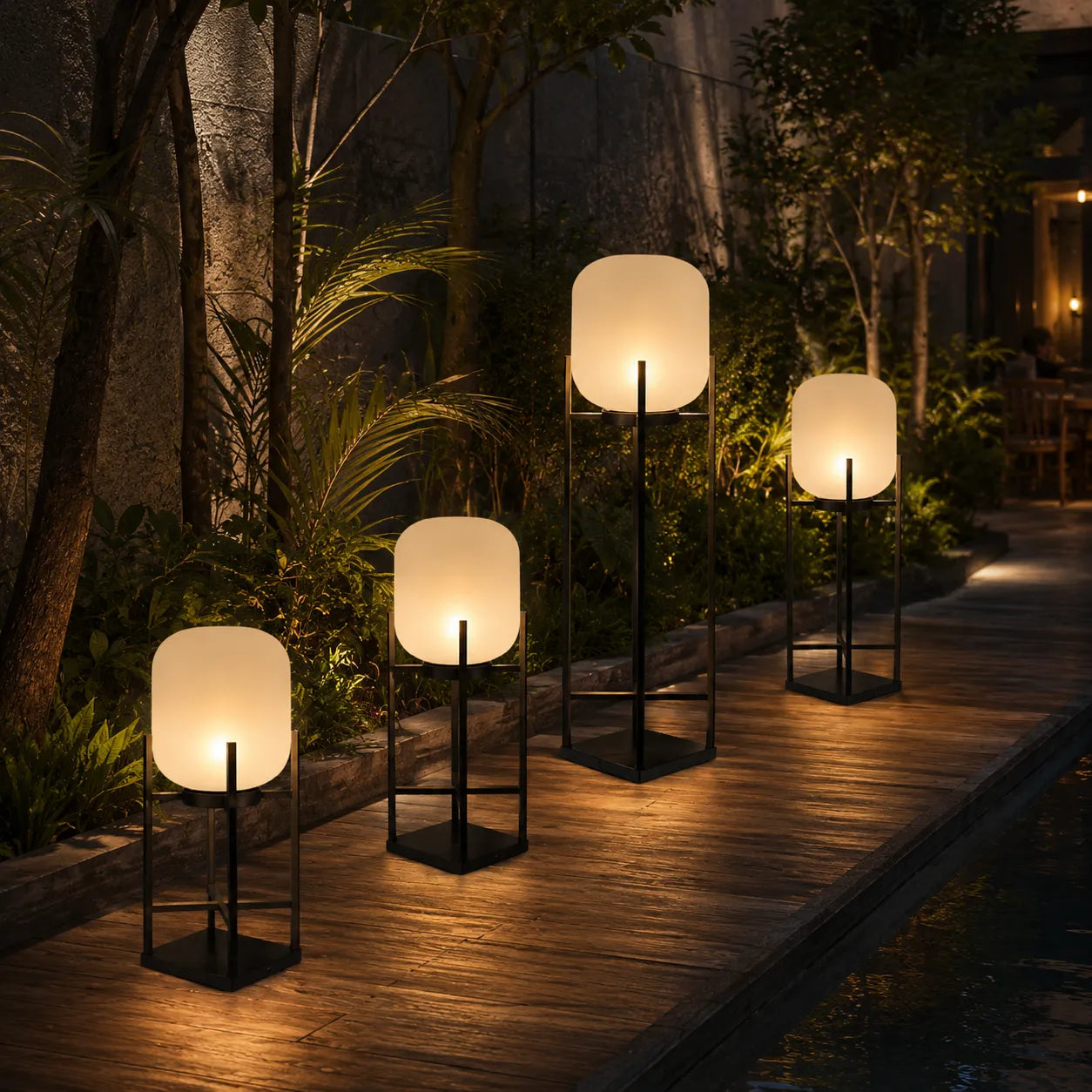 Solar Lantern Outdoor Floor Lamp