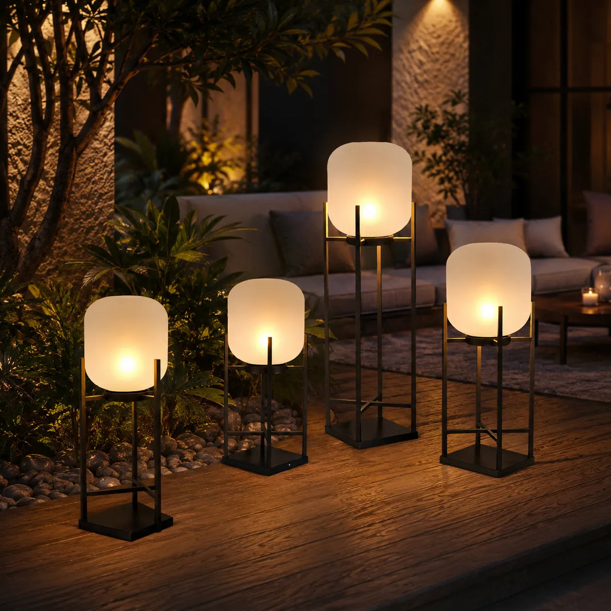 Zora IP65 Solar LED Outdoor Lantern Floor Lamp