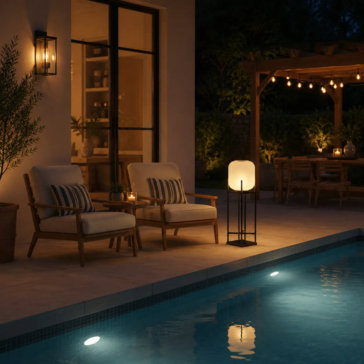 Zora IP65 Solar LED Outdoor Lantern Floor Lamp