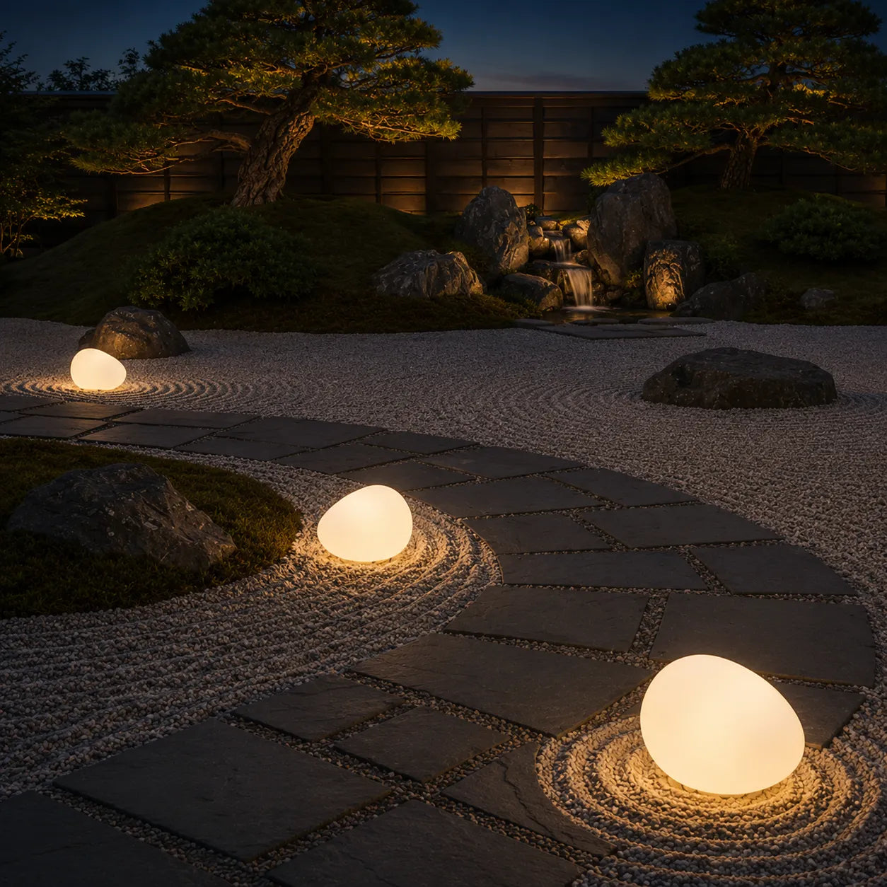 Solar Pebble Stone LED Garden Pathway Light