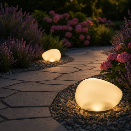 Solar Pebble Stone LED Garden Pathway Light