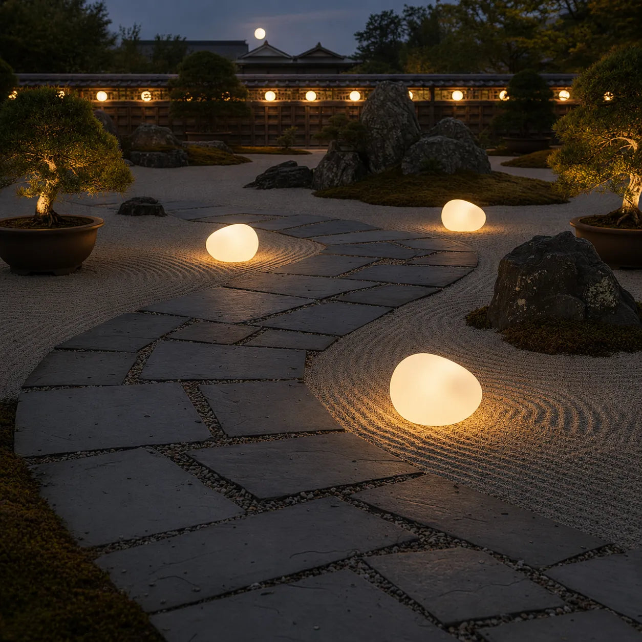 Solar Pebble Stone LED Garden Pathway Light