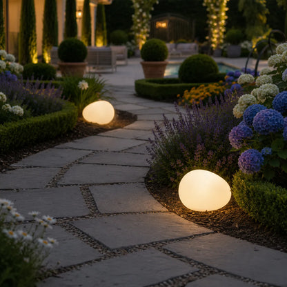 Solar Pebble Stone LED Garden Pathway Light