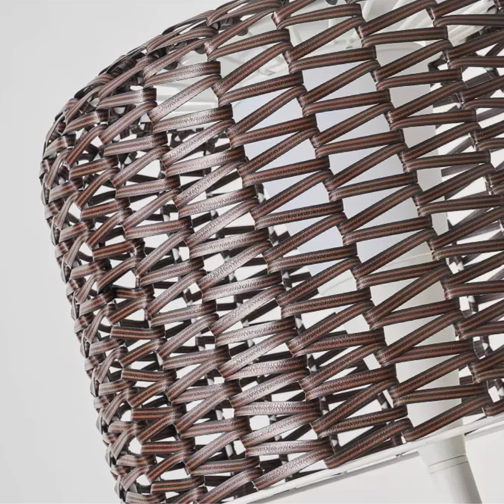 Aubin Solar Rattan LED Outdoor Floor Lamp