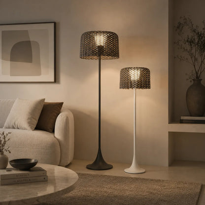 Solar Rattan LED Outdoor Floor Lamp