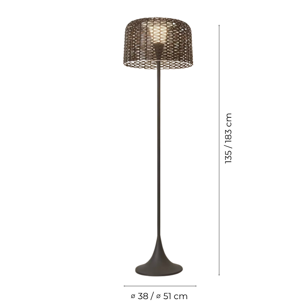 Solar Rattan LED Outdoor Floor Lamp