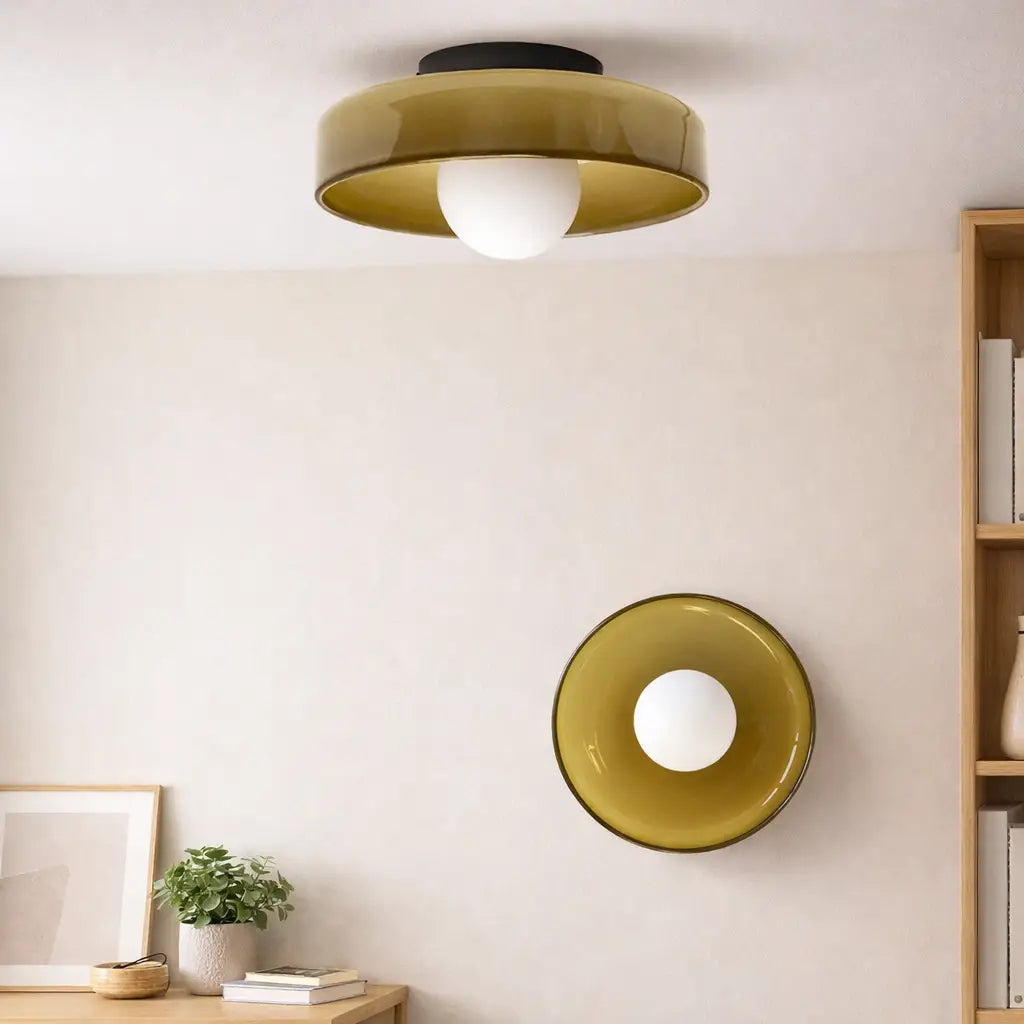Aura Mid-Century Glass Orb Wall & Ceiling Light