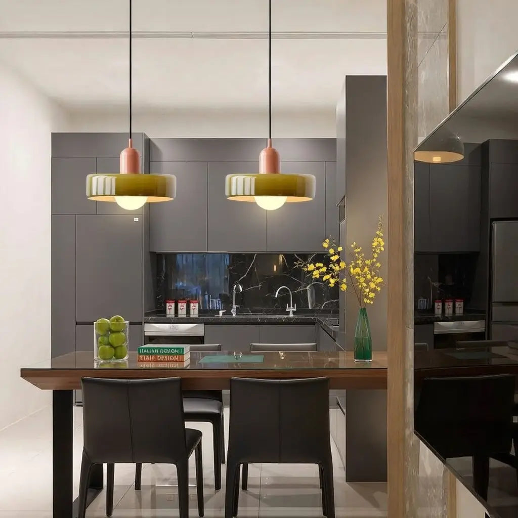 Sonnet Bauhaus Coloured Glass Pendant Light