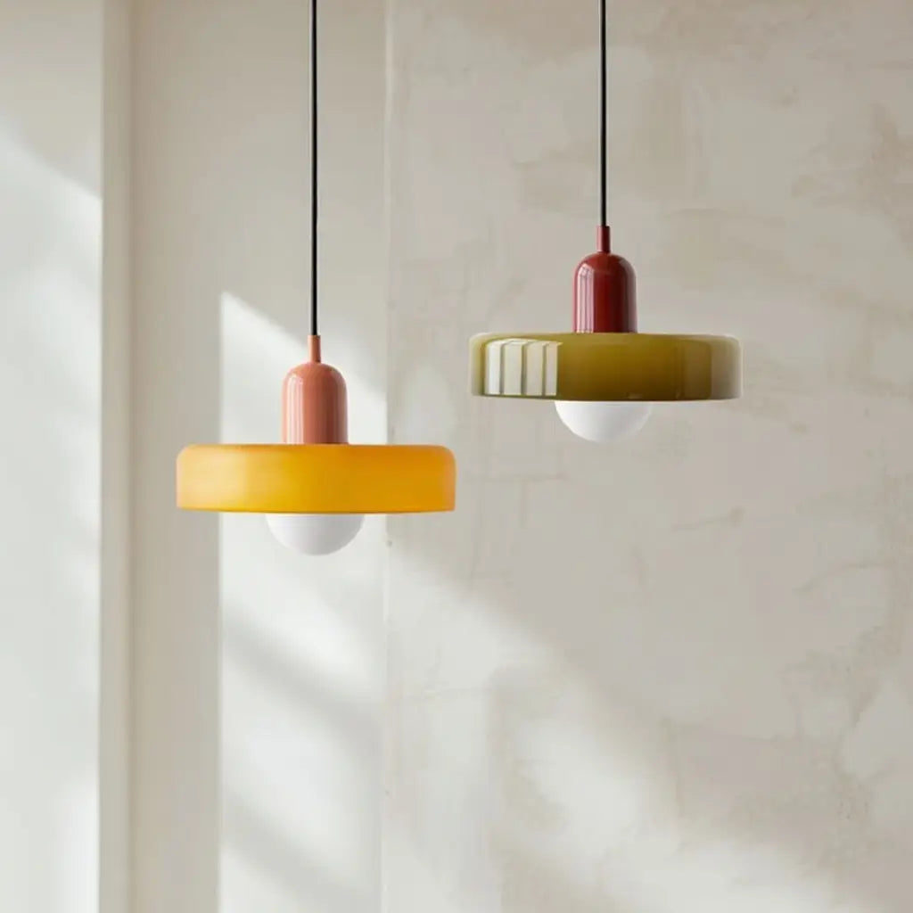 Sonnet Bauhaus Coloured Glass Pendant Light