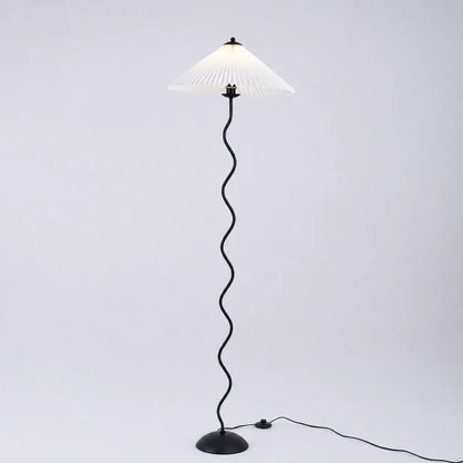 Squiggle Metal Fabric Floor Lamp