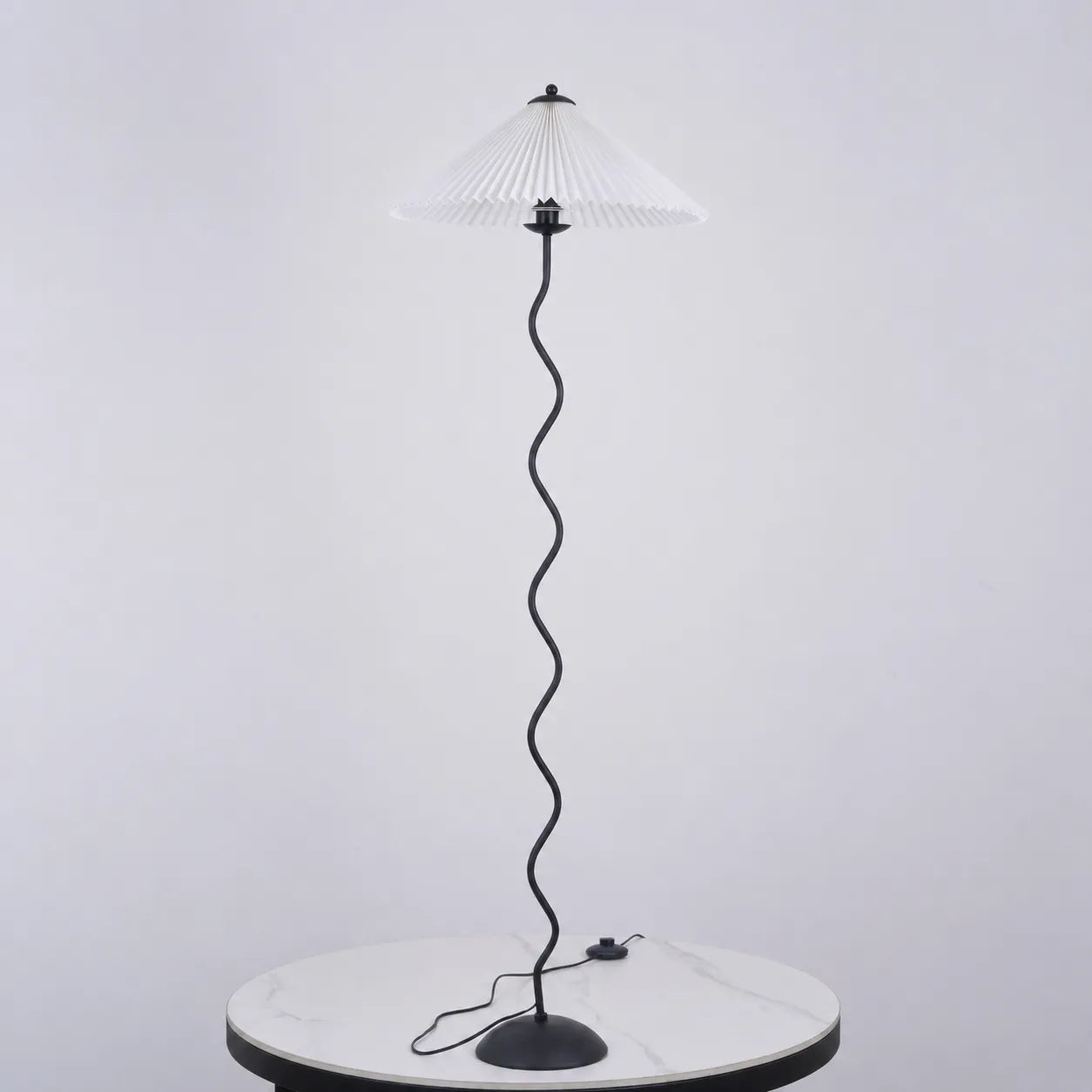 Squiggle Metal Fabric Floor Lamp