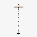 Odette Modern Squiggle Metal & Fabric Floor Lamp