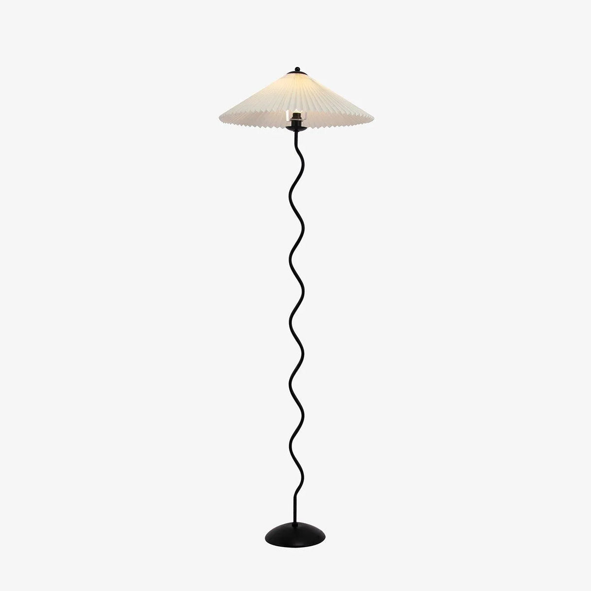 Odette Modern Squiggle Metal & Fabric Floor Lamp
