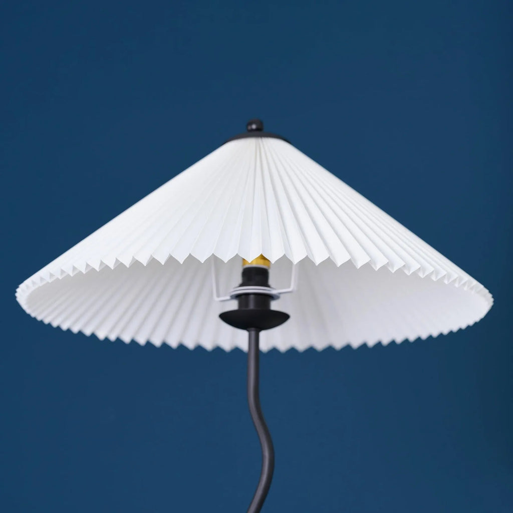 Odette Modern Squiggle Metal & Fabric Floor Lamp