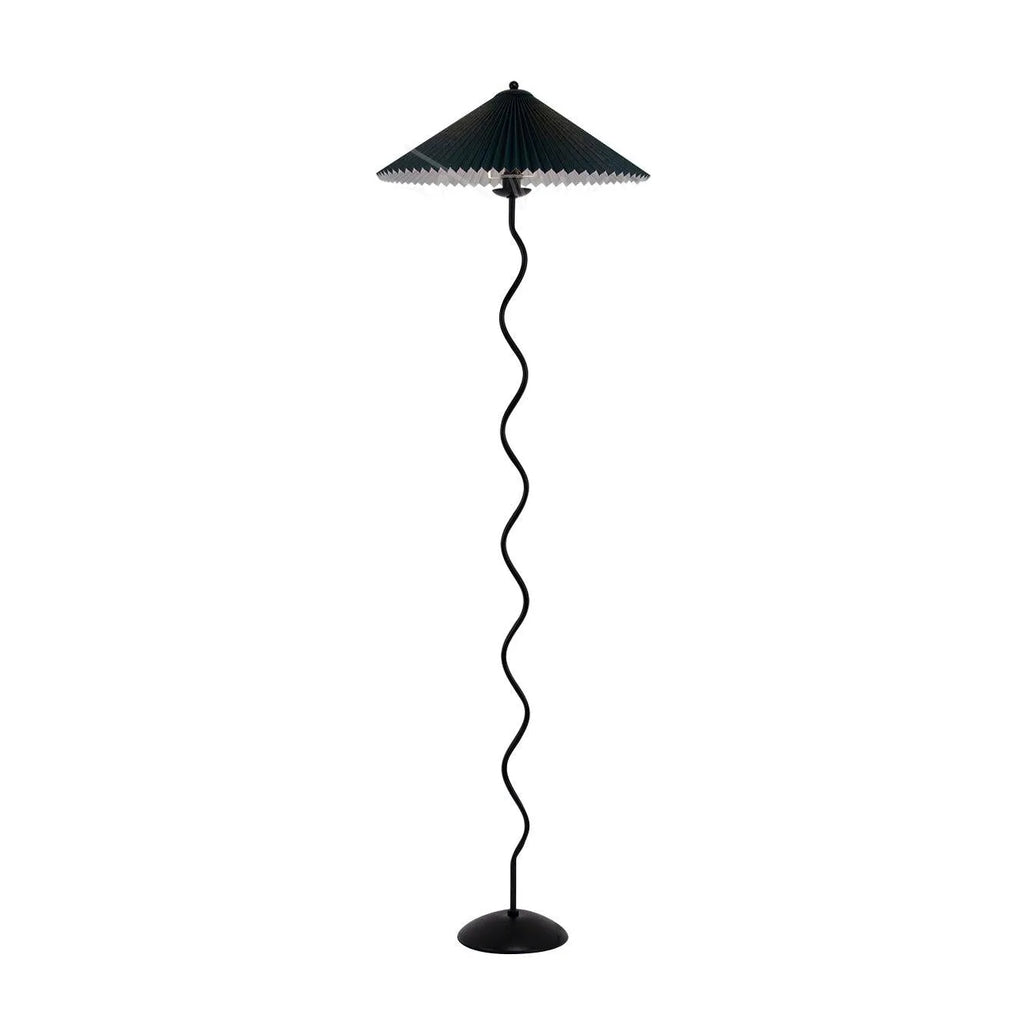 Odette Modern Squiggle Metal & Fabric Floor Lamp