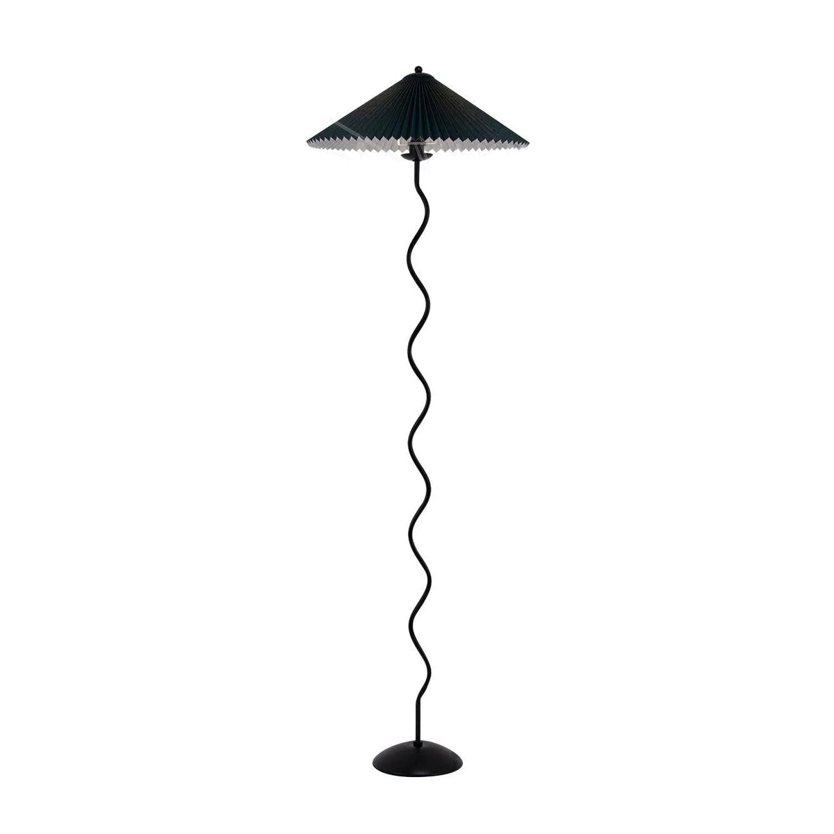 Odette Modern Squiggle Metal & Fabric Floor Lamp