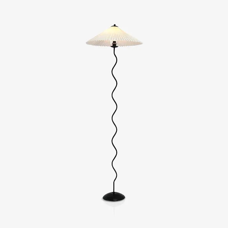Odette Modern Squiggle Metal & Fabric Floor Lamp