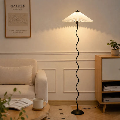 Squiggle Metal Fabric Floor Lamp