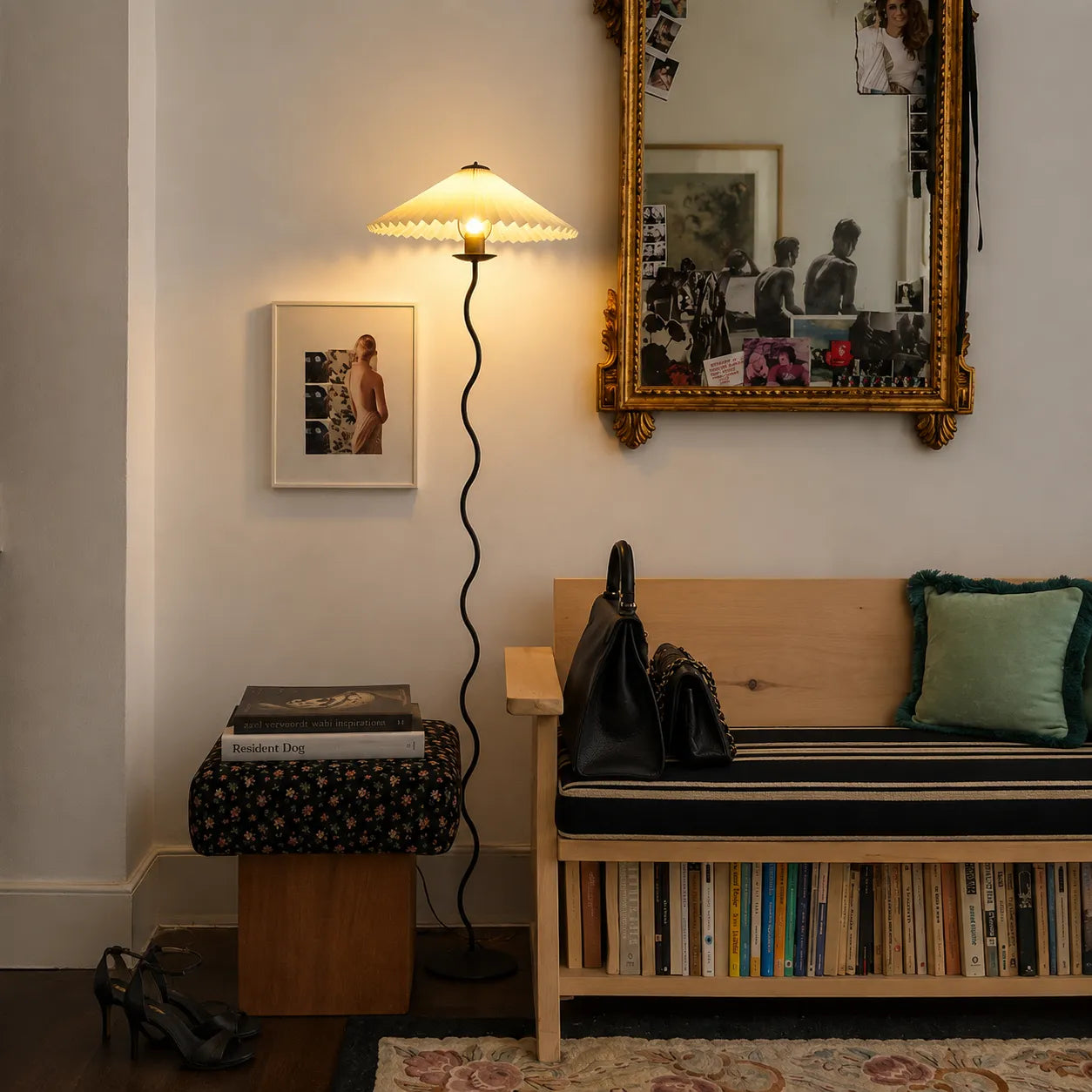 Squiggle Metal Fabric Floor Lamp