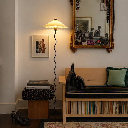 Squiggle Metal Fabric Floor Lamp