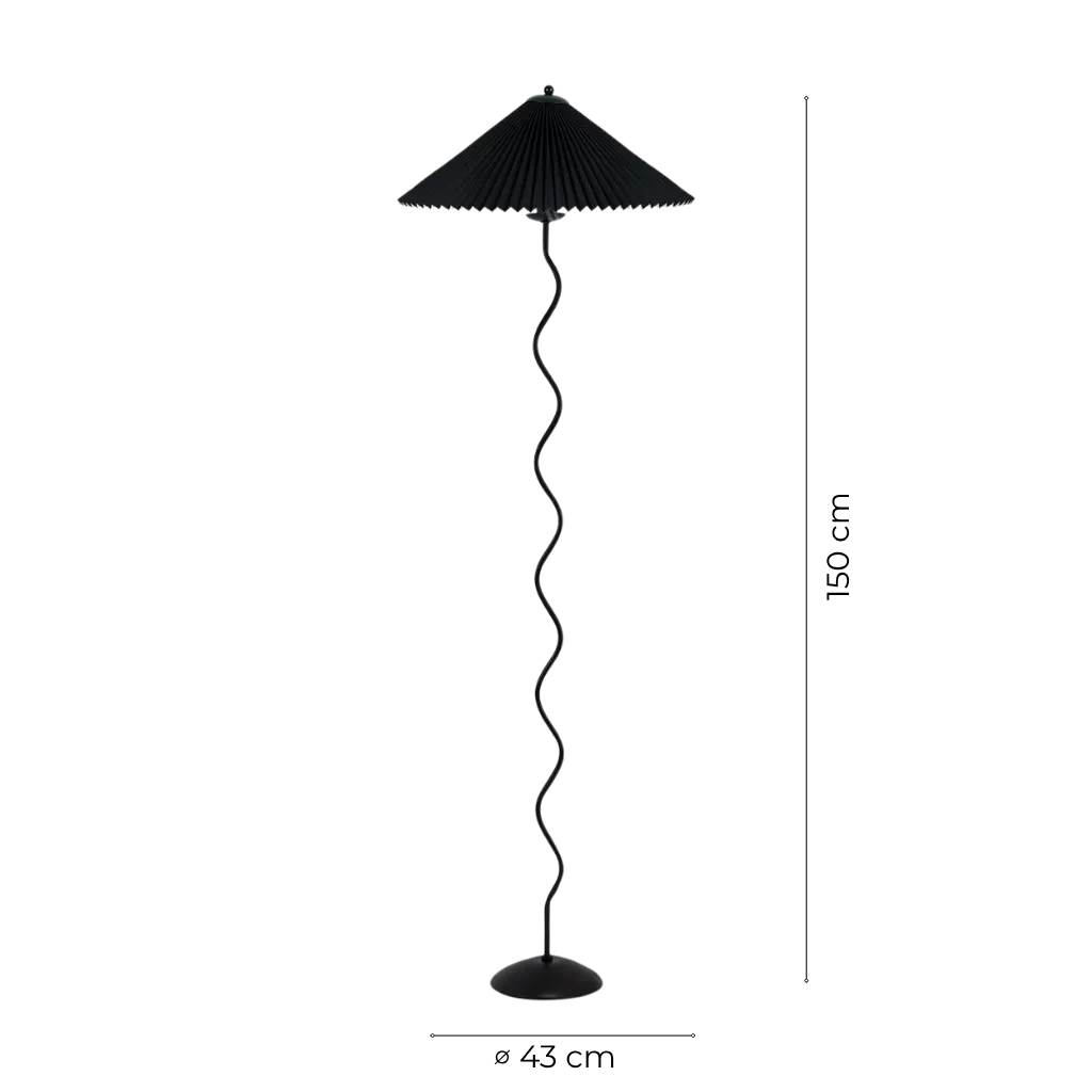 Squiggle Metal Fabric Floor Lamp