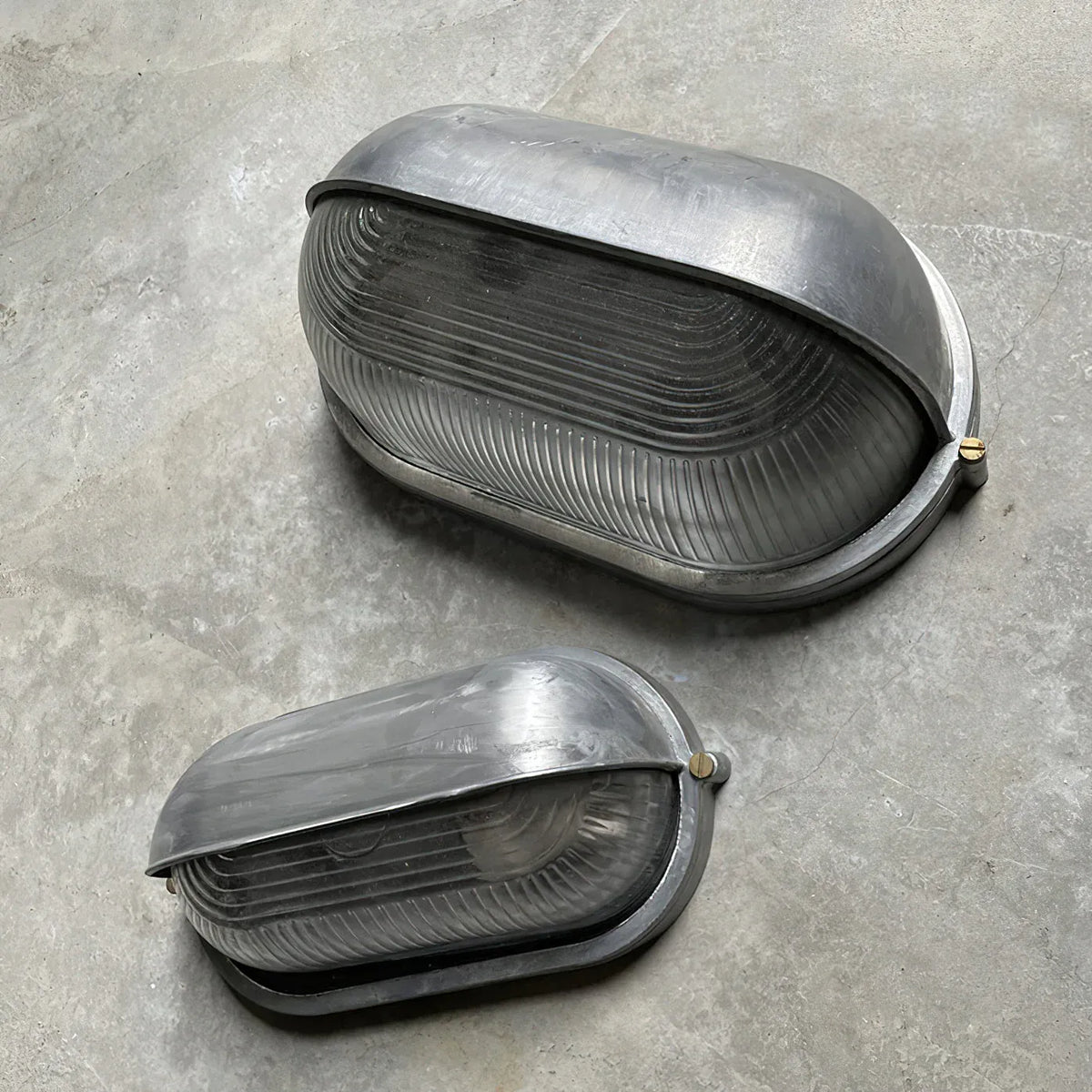 Strata Industrial Ribbed Glass Outdoor Bulkhead Wall Light