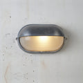 Strata Industrial Ribbed Glass Outdoor Bulkhead Wall Light