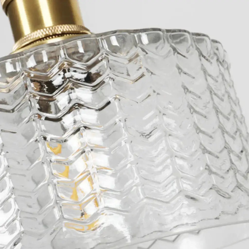 Tonic Vintage Ribbed Glass & Brass Pendant Light