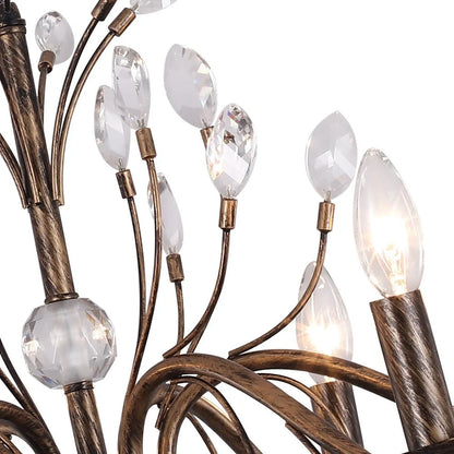 Traditional French Candle Chandelier with Crystal Accents