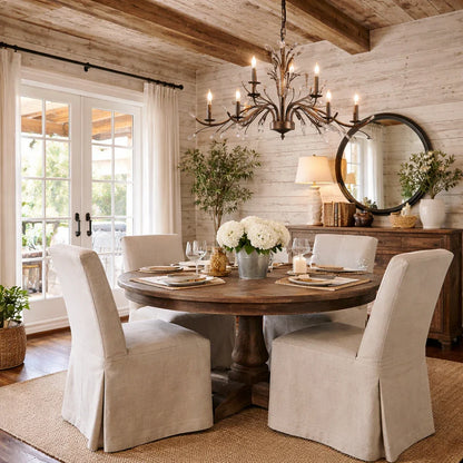 Traditional French Candle Chandelier with Crystal Accents